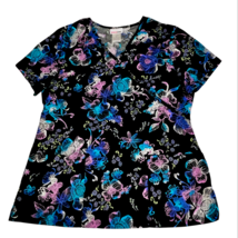Scrubstar Sz Medium Black Blue Purple Pink Flower Floral Scrub Shirt Top... - €8,64 EUR Scrubstar Sz Medium Black Blue Purple Pink Flower Floral Scrub Shirt Top... - €8,64 EUR