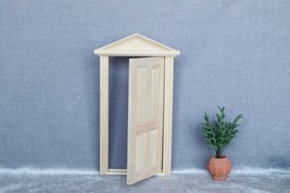 AirAds Dollhouse DIY 1:12 Scale Front Door Unfinished Wood Door Opening Outwards - £5.80 GBP