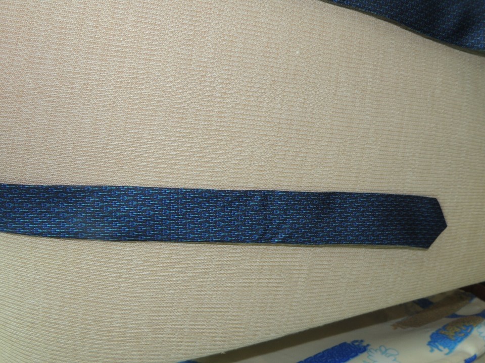 Lladro Spain Hecho a Mano Neck Tie/Necktie Silk Blue Seda Natural 58"x3.5" Item image 5