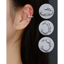 Set of 3 Ear Cuff Cartilage Earrings No Piercing Half Eternity Ring Earr... - $8.00+