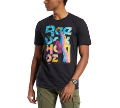 Reebok Men&#39;s Basketball Playground Graphic T-Shirt in Black Multi-Size Medium - £13.33 GBP