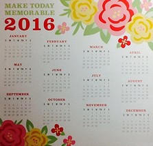 2016 Calendar Magnet ~ 8&quot; X 7 1/2&quot; ~ Flowers - $5.99