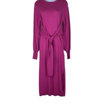 Ted Baker London Womens 2 Cashmere Wool Midi Dress Pink Slouchy Tie Fron... - £86.40 GBP