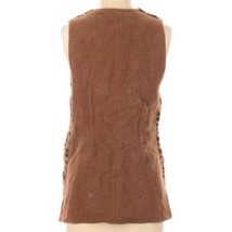 Vintage Emporio Armani Vest Women&#39;s Size 40 Brown Leapord Print Full Zipper - £56.97 GBP