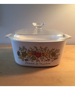 Vintage 70s Corningware 3qt casserole - Spice of Life pattern (A-3-B) wi... - $32.00