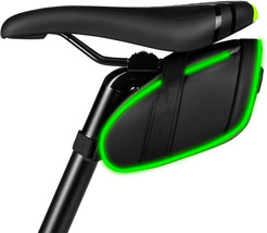 Bike Saddle Bag, Bike Bag Under Seat with Led Light Strips, Waterproof Durable - £14.63 GBP