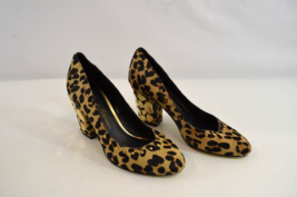 Beverly Feldman Leopard Print Pumps Heels Women&#39;s US Size 8 M Metal Accents - £38.66 GBP