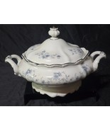 Vintage JOHANN HAVILAND Bavaria BLUE GARLAND 7.5&quot; Covered Vegetable Serv... - $34.27 CAD