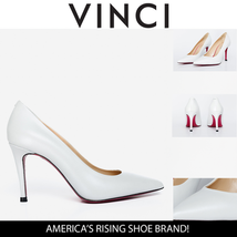 The Ege White Leather Pump Fuchsia Sole Women Shoe image 6