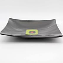 Color Block Ceramic Catchall Plate Square Dish Ashtray 7.75 inch VTG Sig... - $29.79