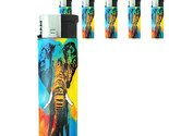 Elephant Art D20 Lighters Set of 5 Electronic Refillable Butane  - £12.38 GBP