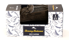 Tommy Bahama Dark Gray Indoor Outdoor Fleece Lined Slippers Men&#39;s Size S  8/9 - £79.32 GBP