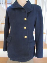 WW2 military pea coat SWEDISH wool antique vintage 1940&#39;s navy blue WWII buttons - £97.13 GBP