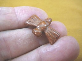 (Y-DRAG-511) 1&quot; Goldstone flying Dragonfly gemstone FIGURINE carving ins... - $8.59