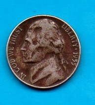 1955 D Jefferson Nickel - Circulated - Strong features - Toned - £2.39 GBP