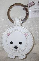 Coach 93015 Patent Leather Polar Bear Keychain Key Fob NIB NWT - £30.66 GBP