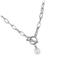 Trendy Choker 12mm Faux Pearl And Stainless Steel | | - $71.83 CAD