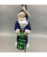 Christopher Radko Sapphire Santa Claus Glass Christmas Ornament With Tag... - $52.09 CAD