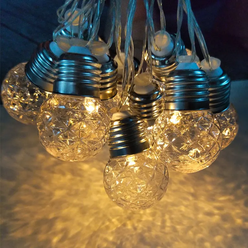 10 Globe Balls Solar LED String Lights Vintage Retro Style Christmas Fairy Light - £147.50 GBP