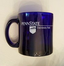 Penn State University Park Coffee Mug 1998 VTG Cobalt Blue Glass Cup made in USA - £15.81 GBP