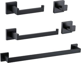 The Wall Mounted Towel Bar Set In Matte Black From Ralbay Is A High-Qual... - £56.69 GBP