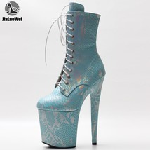 20CM High Heel Gothic lace-up platform Fashion Party Pole Dancing Boots - £115.47 GBP