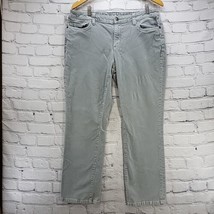 Lands End Corduroy Pants Womens Size 14 Gray Mid-Rise Straight Leg Flaw - $17.82