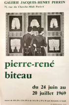 PIERRE-RENE Biteau -AFFICHE Originale Exposition -GAL. Jacques Henry PERRIN-1969 - £101.58 GBP