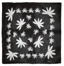 AES Black with White Weed Marijuana Cannabis Pot Leaves 100% Cotton 22&quot;x22&quot; Band - £3.54 GBP