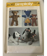 Simplicity 6062 vintage dog, teddy crafts sewing pattern uncut - £5.45 GBP