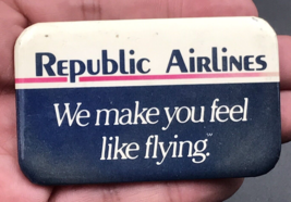 VTG Republic Airlines - We Make You Feel Like Flying Advertising Pin 2.7... - £9.80 GBP