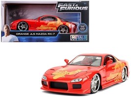 Orange Julius&#39; Mazda RX-7 &quot;Fast &amp; Furious&quot; Movie 1/24 Diecast Model Car ... - £34.49 GBP