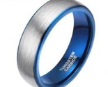 Ten carbide ring men silver color brushed blue inside dome wedding band male rings thumb155 crop