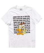 GarfieldxBSX Indigo Collection Garfield &amp; Odie Never Give Up White T Shi... - $294.96 MXN