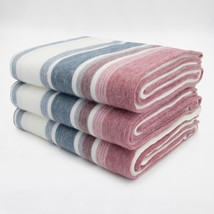 Soft &amp; Warm Striped Alpaca Wool Blanket Queen Bed Sofa Throw Pastel Colors - £64.26 GBP