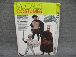 McCall&#39;s 6720 Knights Renaissance Costumes King Doublet Cape Teen Small  Pattern - $9.49