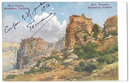 GREECE METEORA postcard, VARLAAM and ROUSSANOU MONASTERIES, c1916 Aspiotis - £6.22 GBP