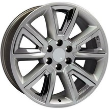 20&quot; Hyper Silver with Chrome Wheels Rims for 2000-2023 GMC Yukon Denali Sierra - £806.24 GBP