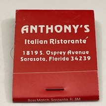 Vintage Matchbook Cover  Anthony’s Italian Ristoranté  Sarasota, Florida. gmg - £9.86 GBP