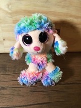 Ty Beanie Boos 6&quot; RAINBOW Poddle Dog Plush Stuffed Animal Toy MWMTs Hear... - £5.81 GBP