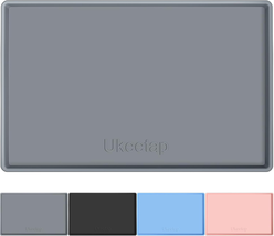 34" X 22" Extra Thick Waterproof Silicone Mat with Raised Edge, Gray - $14.77