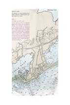 Betsy Drake Block Island Sound - Quonochontaug, RI Nautical Map Beach Towel - £48.59 GBP