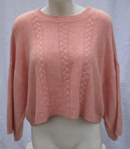 Jack by BB Dakota Pink Heathered Oversized Cropped Sweater NEW Womens Size Small - £19.08 GBP