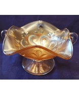 CARNIVAL GLASS MARIGOLD COMPOTE QUESTION MARKS PATTERN - $26.77