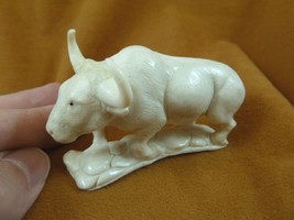 (bull-4) walking Bull of shed ANTLER figurine Bali detailed carving bull... - £62.60 GBP