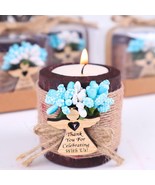 HTF Pack of 10 Wood Tealight Candle Holder Communion Baptism Party Favor... - $40.93 CAD