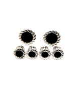 Black Onyx with a Bold Rope Boarder Round Studs and Cufflinks - $84.65