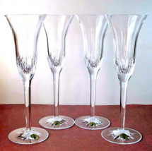 Waterford Giselle Champagne Flutes 4 PC. Set 10&quot;H Crystal Made in Irelan... - $245.90