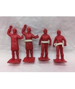 Lot Of (4) Vintage 1960s Firefighter Plastic Toy Figures 3&quot; - $14.84