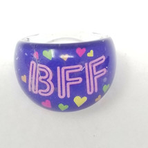 Ring Best Friends Forever BFF Purple Neon Letters Hearts Acrylic Size 9 Vintage - £9.10 GBP